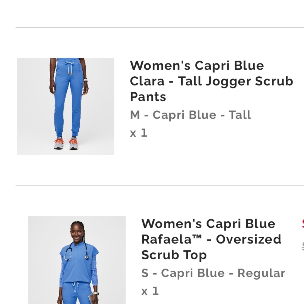 FIGS CAPRI BLUE PANTS/TOP SET